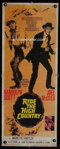 b573 RIDE THE HIGH COUNTRY insert movie poster '62 Randolph Scott