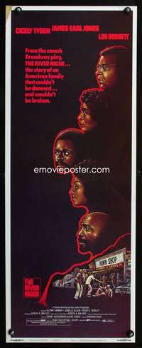 b579 RIVER NIGER style B insert movie poster '76 James Earl Jones