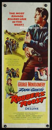 b584 ROBBER'S ROOST ('55) insert movie poster '55 Montgomery, Zane Grey