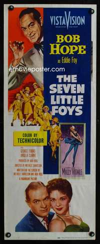 b609 SEVEN LITTLE FOYS insert movie poster '55 Bob Hope with 7 kids!