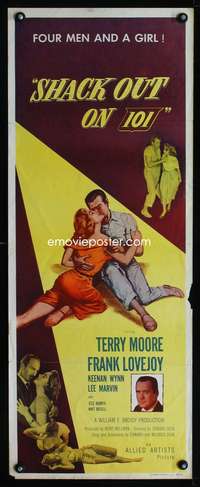 b610 SHACK OUT ON 101 insert movie poster '56 Terry Moore, Lee Marvin