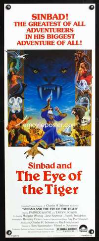 b624 SINBAD & THE EYE OF THE TIGER insert movie poster '77 Harryhausen