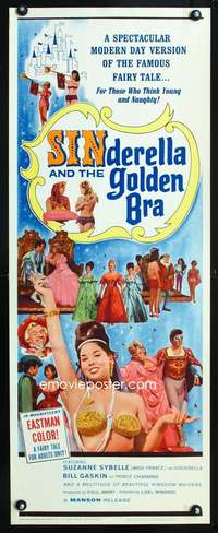 b625 SINDERELLA & THE GOLDEN BRA insert movie poster '64 sexy fantasy!
