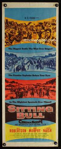 b626 SITTING BULL insert movie poster '54 Robertson, Native Americans!