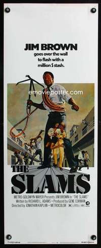 b630 SLAMS insert movie poster '73 Jim Brown, John Solie prison art!