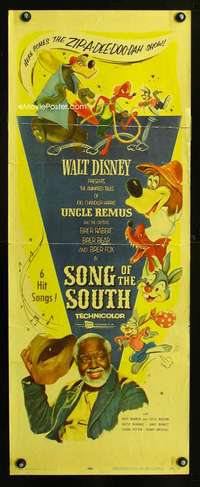 b639 SONG OF THE SOUTH insert movie poster R56 Disney, Uncle Remus