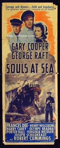b641 SOULS AT SEA insert movie poster R43 Gary Cooper, George Raft
