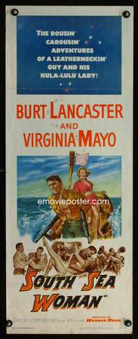 b643 SOUTH SEA WOMAN insert movie poster '53 Lancaster, Virginia Mayo