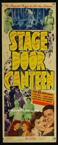 b649 STAGE DOOR CANTEEN insert movie poster '43 all-star cast!