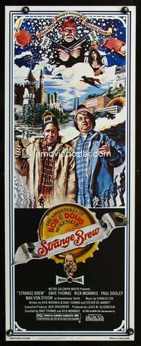 b657 STRANGE BREW insert movie poster '83 Rick Moranis, Dave Thomas