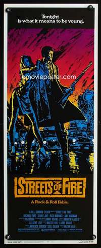 b661 STREETS OF FIRE insert movie poster '84 Walter Hill, rock & roll!