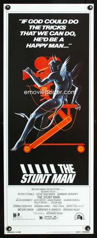 b662 STUNT MAN insert movie poster '80 Peter O'Toole, cool artwork!