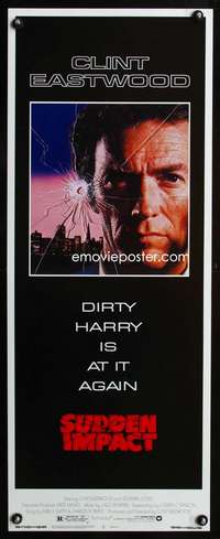 b663 SUDDEN IMPACT insert movie poster '83 Eastwood as Dirty Harry!