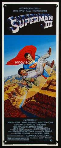 b668 SUPERMAN III insert movie poster '83 Chris Reeve, Richard Pryor