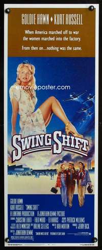 b670 SWING SHIFT insert movie poster '84 Goldie Hawn, Kurt Russell