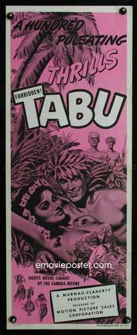 b673 TABU ('31) insert movie poster R49 F.W. Murnau, Robert Flaherty