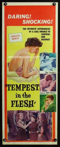 b681 TEMPEST IN THE FLESH insert movie poster '54 teen nympho!