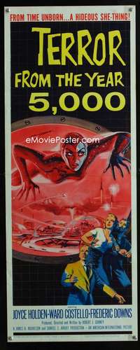 b685 TERROR FROM THE YEAR 5,000 insert movie poster '58 she-thing!