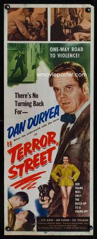 b686 TERROR STREET insert movie poster '53 Dan Duryea, Elsy Albin