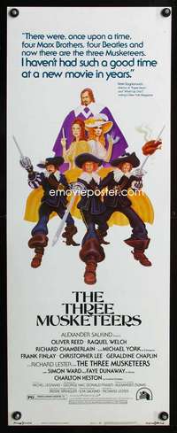 b696 THREE MUSKETEERS ('74) insert movie poster '74 Michael York, Dumas