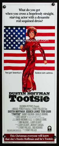 b708 TOOTSIE advance insert movie poster '82 Dustin Hoffman in drag!