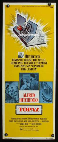 b709 TOPAZ insert movie poster '69 Alfred Hitchcock, John Forsythe