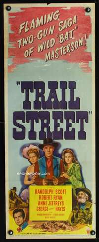 b716 TRAIL STREET insert movie poster '47 Randolph Scott, Anne Jeffeys