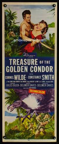b719 TREASURE OF THE GOLDEN CONDOR insert movie poster '53 Wilde