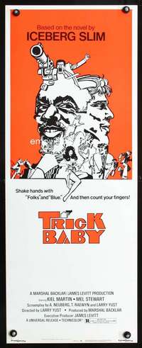 b720 TRICK BABY insert movie poster '73 Iceberg Slim, Kiel Martin