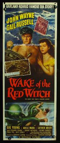 b753 WAKE OF THE RED WITCH insert movie poster '49 John Wayne, Russell