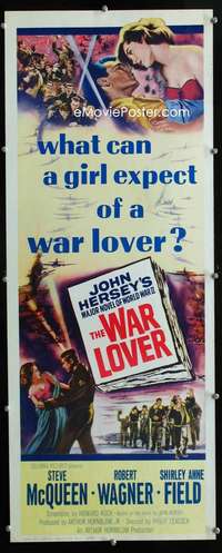 b755 WAR LOVER insert movie poster '62 Steve McQueen, Robert Wagner