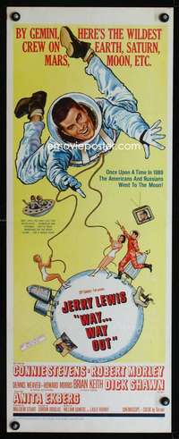 b758 WAY WAY OUT insert movie poster '66 astronaut Jerry Lewis!