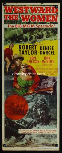 b764 WESTWARD THE WOMEN insert movie poster '51 Robert Taylor, Darcel