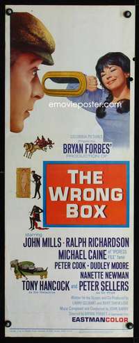 b789 WRONG BOX insert movie poster '66 Michael Caine, English sex!