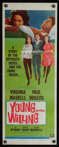 b795 YOUNG & WILLING ('64) insert movie poster '64 English college sex!