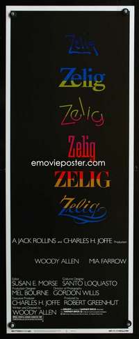 b798 ZELIG insert movie poster '83 Woody Allen mockumentary!