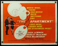 c042 APARTMENT style B half-sheet movie poster '60 Wilder,Lemmon,MacLaine