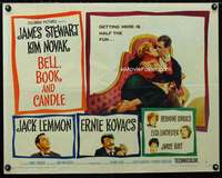 c055 BELL, BOOK & CANDLE style B half-sheet movie poster '58 Stewart, Novak