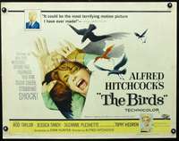 c059 BIRDS half-sheet movie poster '63 Alfred Hitchcock, Tippi Hedren