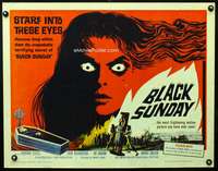 c060 BLACK SUNDAY half-sheet movie poster '61 Mario Bava, demons!