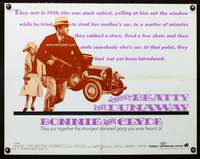 c065 BONNIE & CLYDE half-sheet movie poster '67 Warren Beatty, Dunaway
