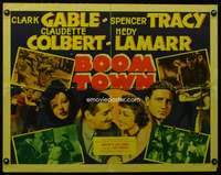 c066 BOOM TOWN half-sheet movie poster '40 Gable,Tracy,Colbert,Lamarr