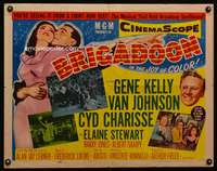 c074 BRIGADOON half-sheet movie poster '54 Gene Kelly, Cyd Charisse