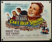 c083 CAN'T HELP SINGING yellow title half-sheet movie poster '44 Durbin