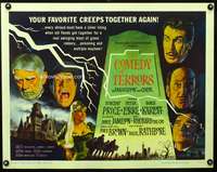 c092 COMEDY OF TERRORS half-sheet movie poster '64 AIP, Boris Karloff