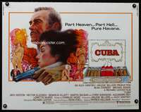 c102 CUBA half-sheet movie poster '79 Sean Connery, Brooke Adams, cool art!