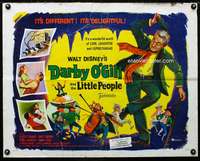 c108 DARBY O'GILL & THE LITTLE PEOPLE half-sheet movie poster '59 Connery