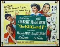 c130 EGG & I half-sheet movie poster R54 Claudette Colbert, Fred MacMurray
