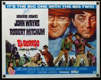 c131 EL DORADO half-sheet movie poster '66 John Wayne, Robert Mitchum