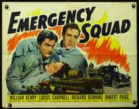 c133 EMERGENCY SQUAD style A half-sheet movie poster '40 heroic firemen!